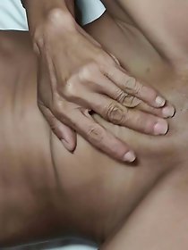 A mature woman is having sexual relations with her partner.