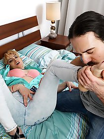 Naughty housewife having fun with her lover