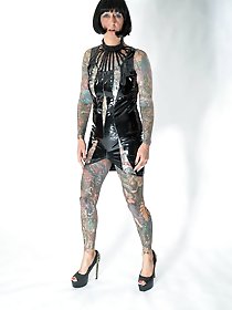 Old dame is covered with jizz