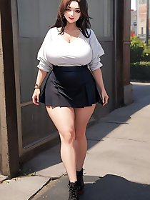 Mature woman in an enticing outfit